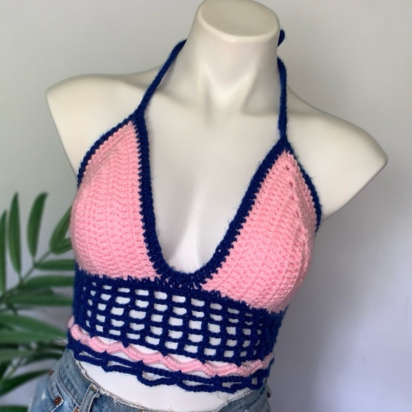 k n i t :: Retro Mod Groovy Crochet Top Knit Bikini - Picture 15 of 15